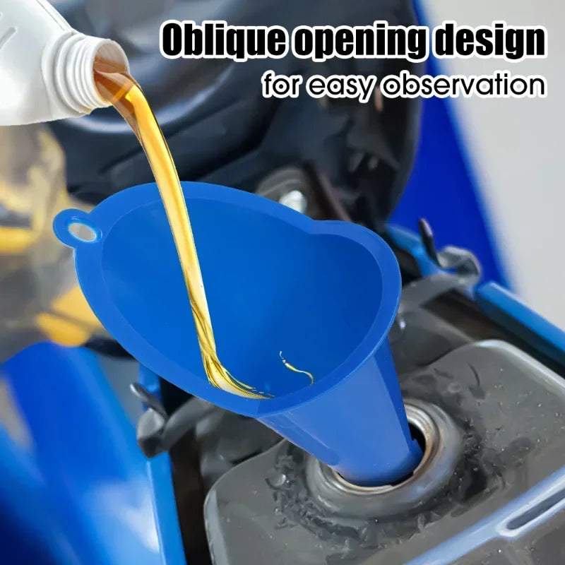 Long Stem Oil Funnel 3-Pack – Anti-Splash Car & Motorcycle