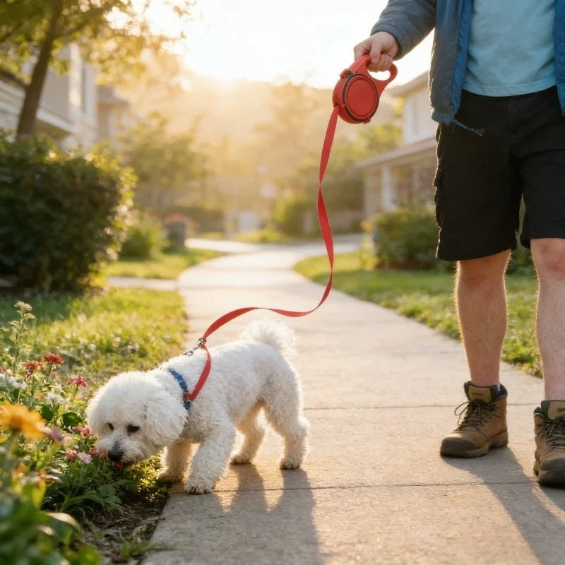 1 Retractable Dog Leash Water Bottle Bowl Portable Automatic Lead