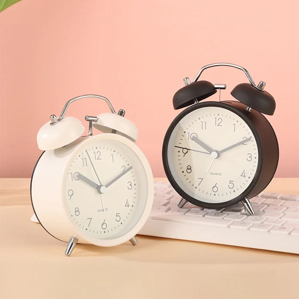 Luxfacigoo Twin-Bell Vintage Alarm Clock with Night Light