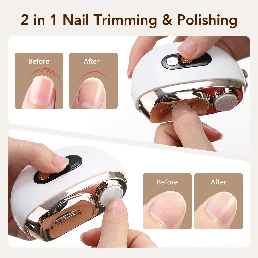 Ms.Dear 2-in-1 Electric Nail Clipper & Polisher – 3-Speed LED