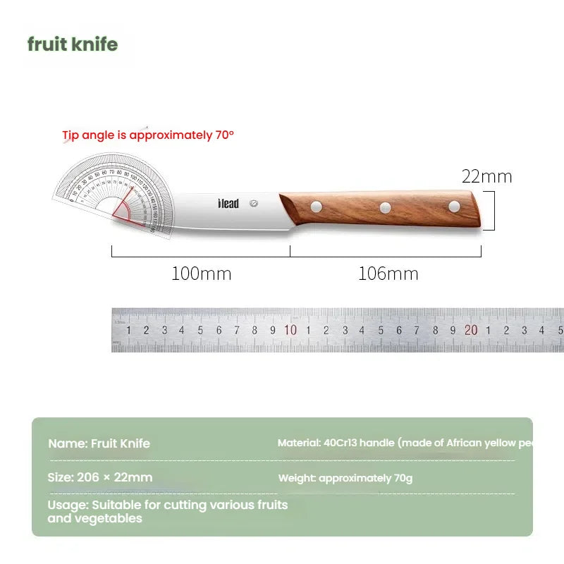 40Cr13 Stainless Steel Paring Knife – Rosewood Handle Fruit Knife