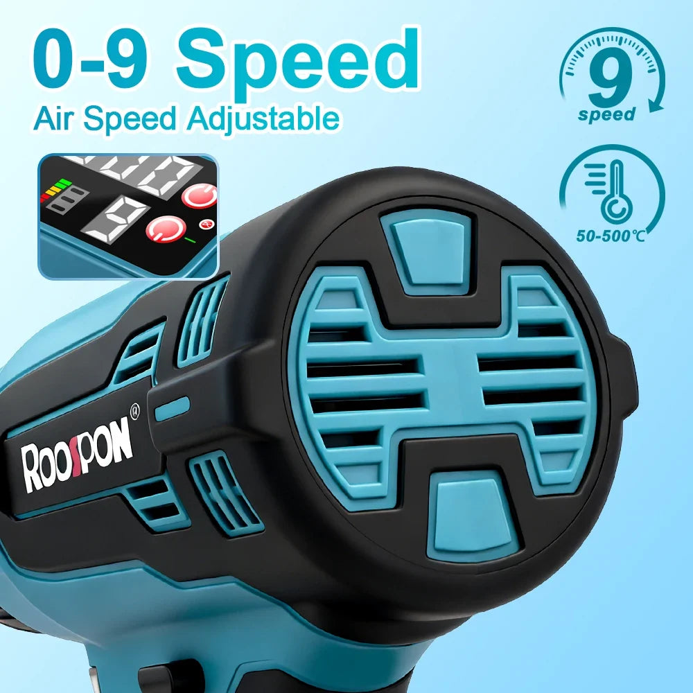 21V Cordless Hot Air Gun 500W 3 Nozzles – Fits Makita Battery
