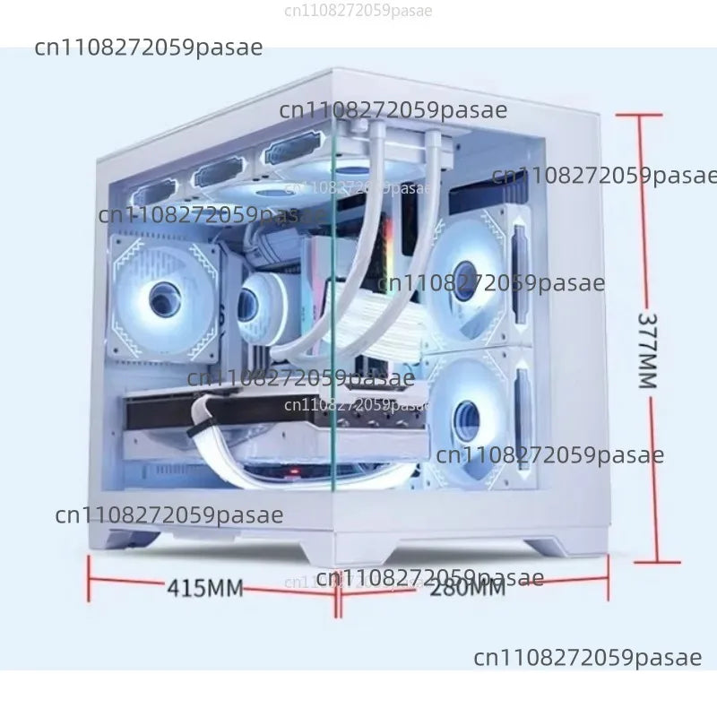 MATX/ITX PC Case – 270° Visible Side Panel Desktop Chassis