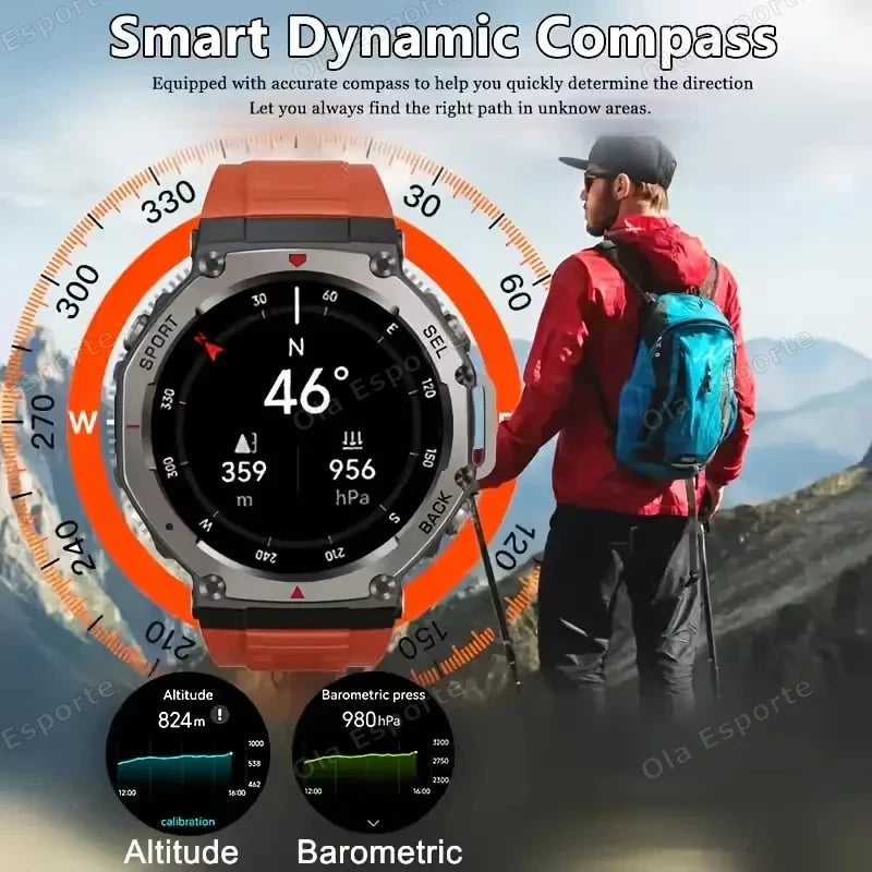 Ola Esporte HW12 Military GPS Smartwatch | AMOLED, 5ATM, 170+ Sports