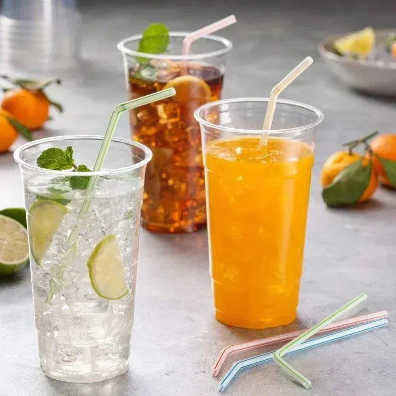 Multicolor Flexible Plastic Drinking Straws | Bulk Party Pack