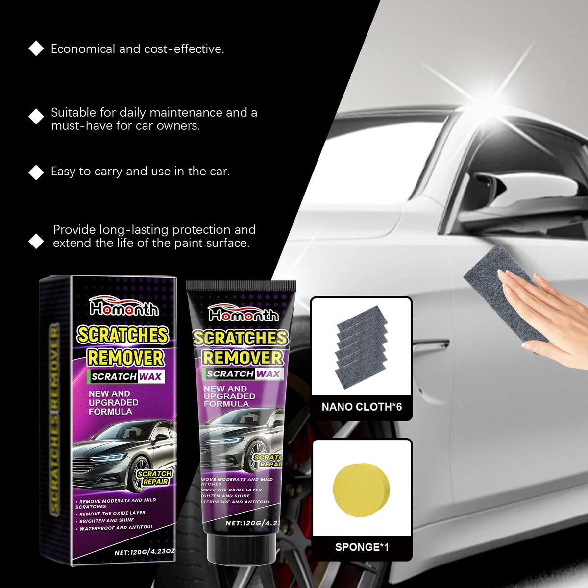 Homonth Car Scratch Repair Paste | Polish, Wax & Headlight Kit