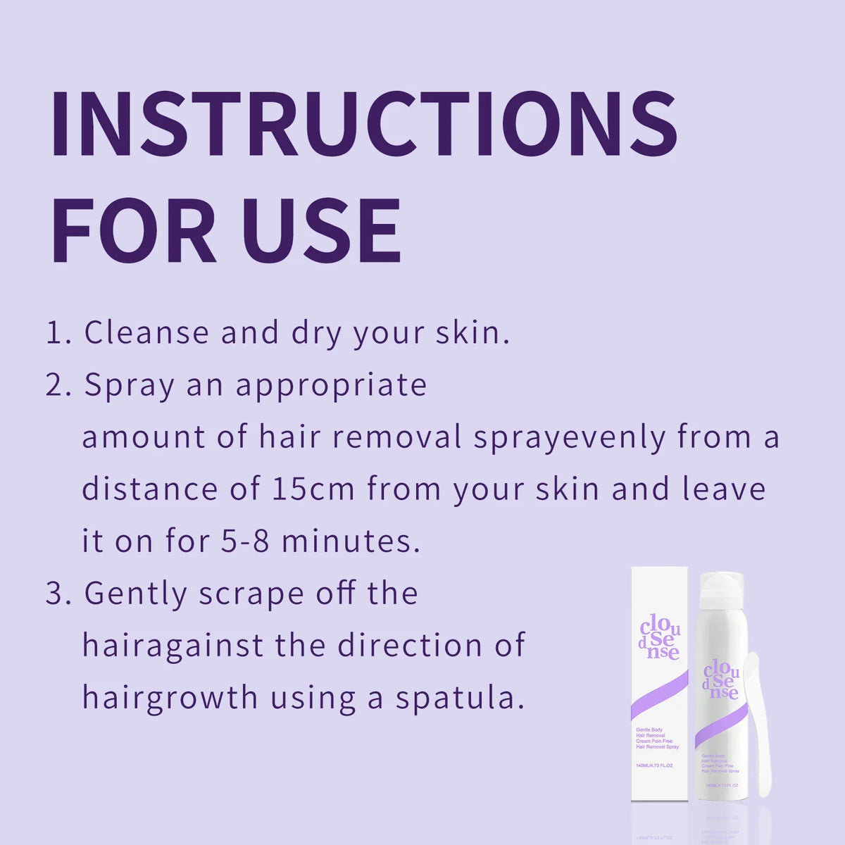 Pain-Free Hair Removal Spray | Full Body Depilatory 140ml