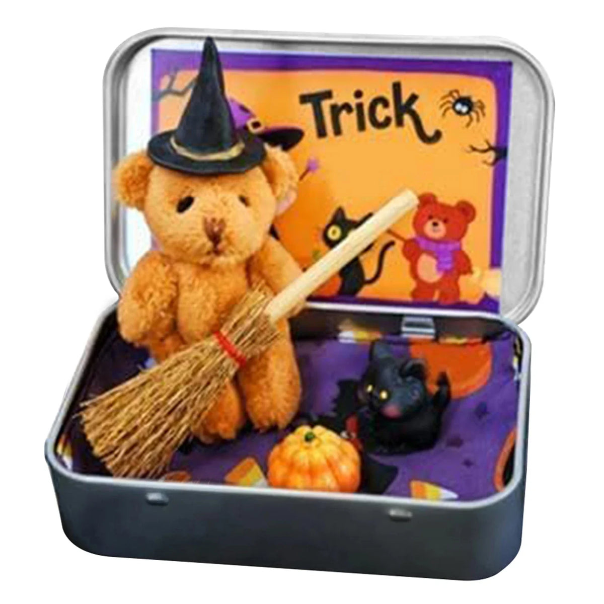 Halloween Witch Teddy Bear in a Box – Spooky Keepsake Gift