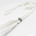 Women's Braided Tassel Waist Belt – Woven Rope Dress Belt