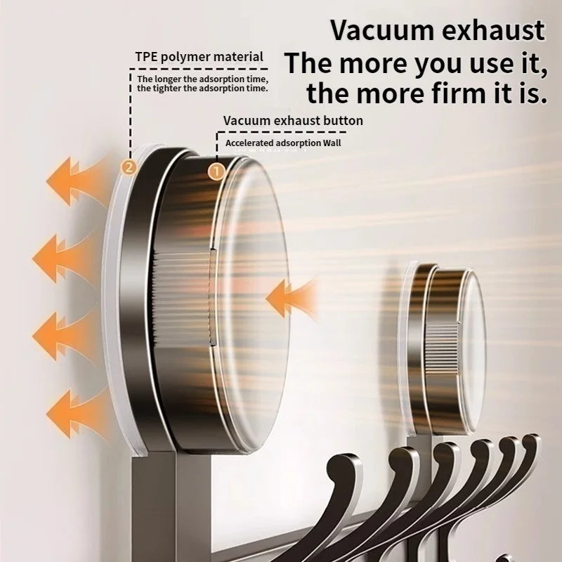 Removable Vacuum Suction Wall Hooks | Aluminum, No Drill