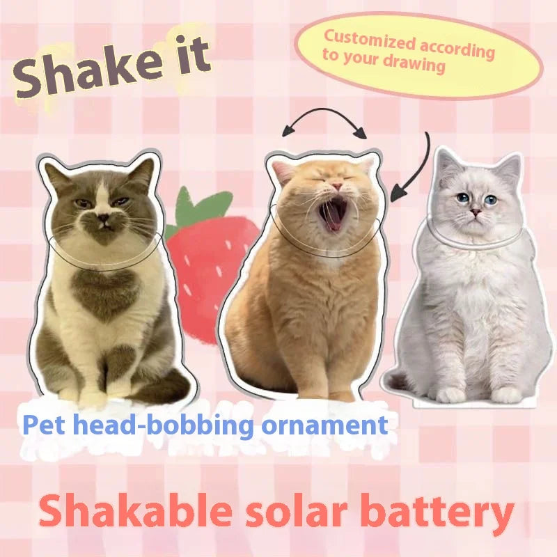 Diy Acrylic Automatic Solar-powered Shaking Head Figurine Pets Dog