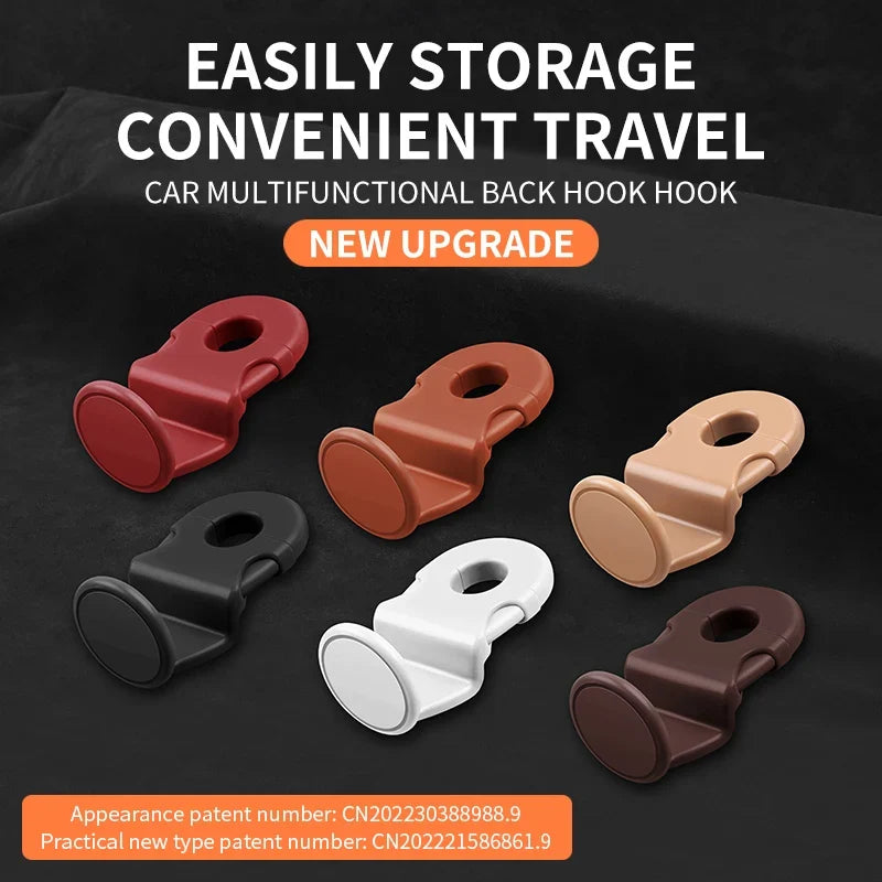 Car Headrest Hooks 2-Pack | Bag & Coat Organizer for Auto