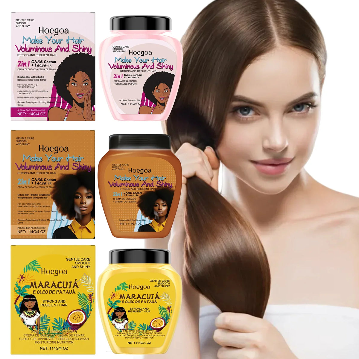 HOEGOA Leave-In Conditioner Cream – Anti-Frizz Deep Repair