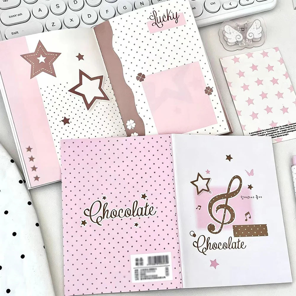 Pink Note Fixed Page Notebook Korean Ins Full-color Inner High-value