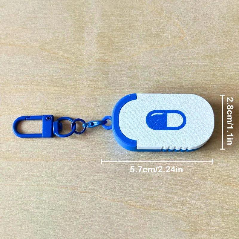 Mini Sliding Pill Box Keychain – Travel Pill Organizer