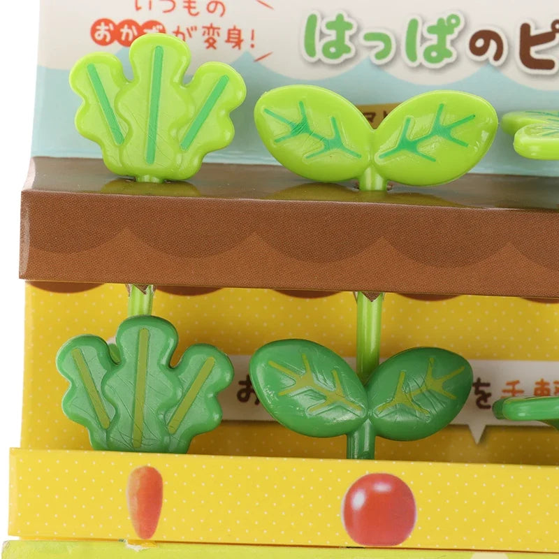 8-Piece Mini Fruit Forks – Leaf Cake & Salad Picks for Kids