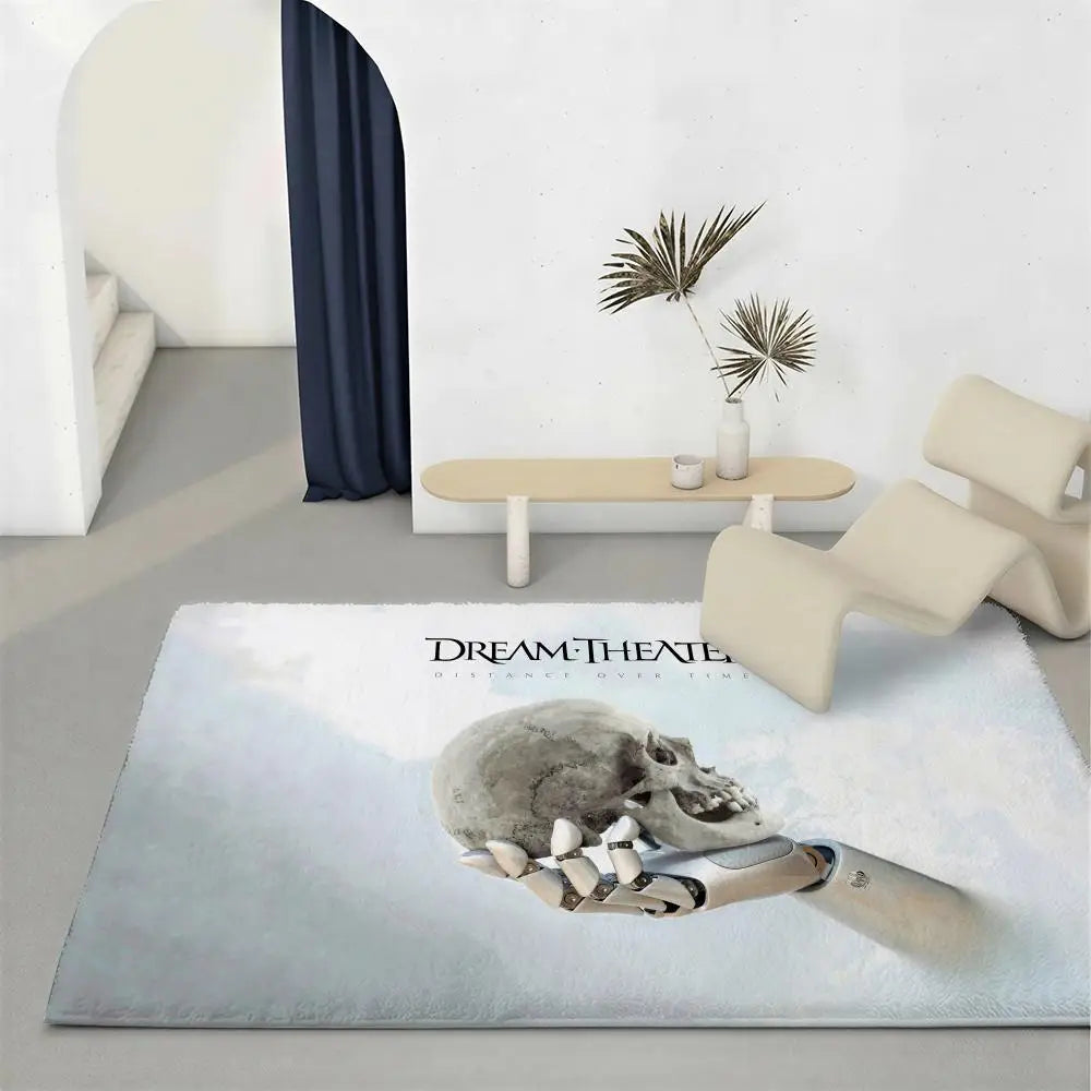 Dream Theater Band Flannel Floor Mat – Non-Slip Indoor Rug