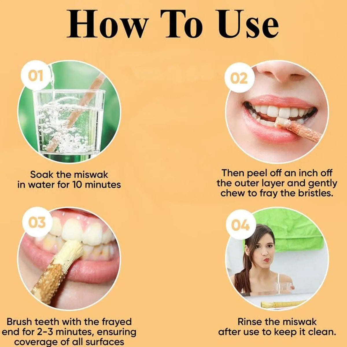 African Miswak Chewing Sticks – Natural Wood Toothbrush