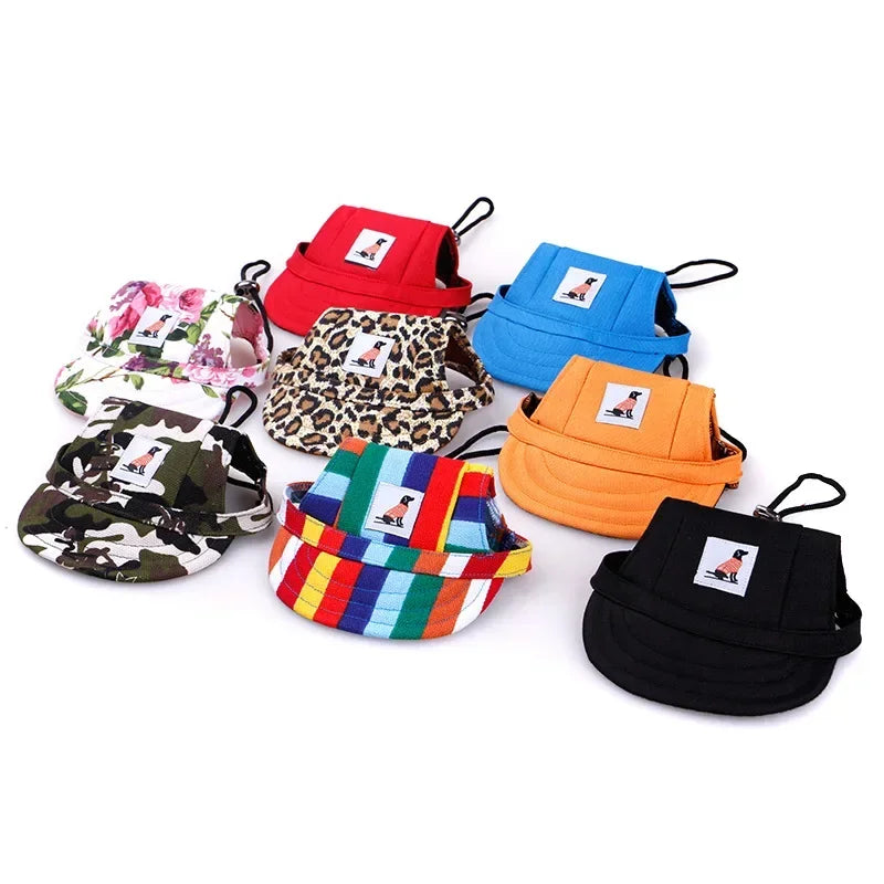 Dog Baseball Cap Hat Neck Strap Adjustable Comfortable Ear Holes