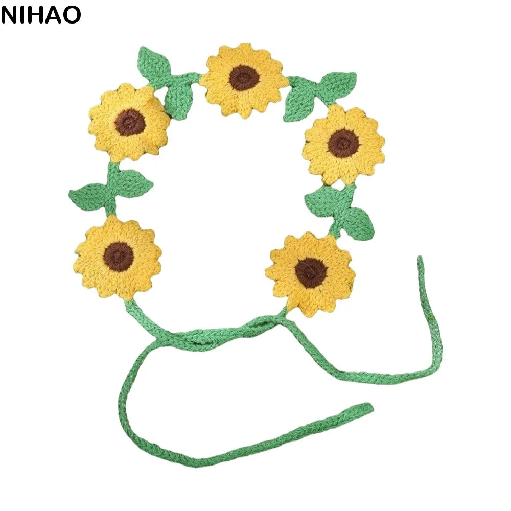 Crochet Knit Headband for Women – Floral Hair Wrap