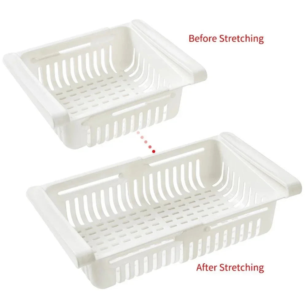 Expandable Fridge Drawer Organizer – Pull-Out Shelf Storage Rack