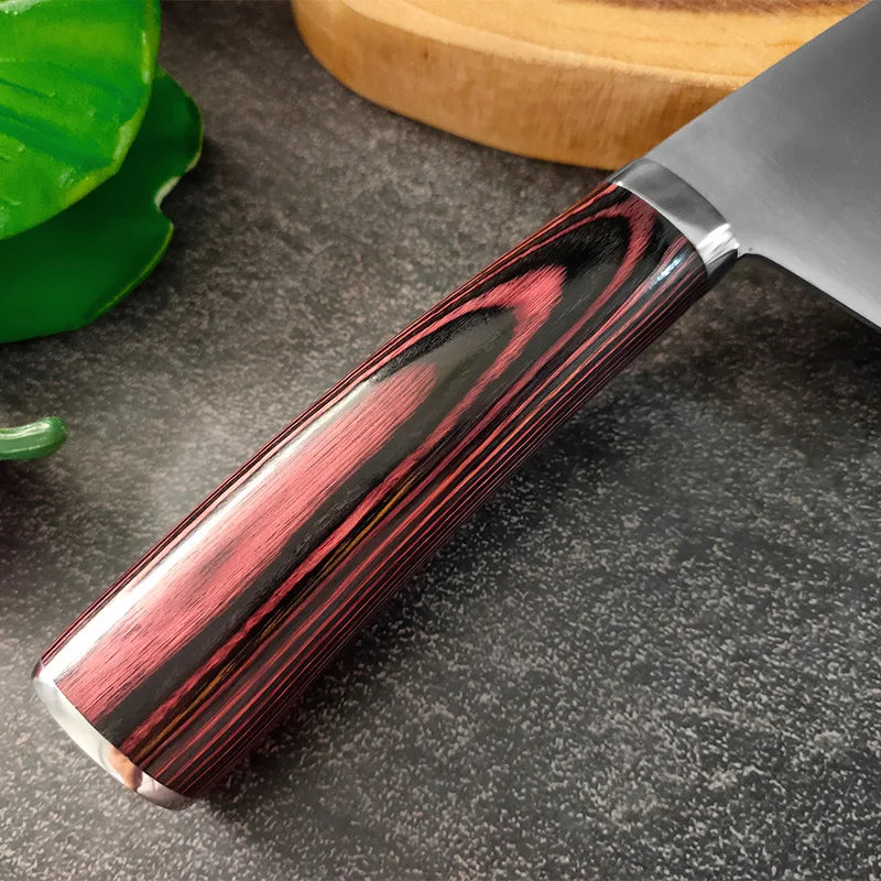 InLeung Professional Cleaver Knife – Stainless Steel Wood Handle