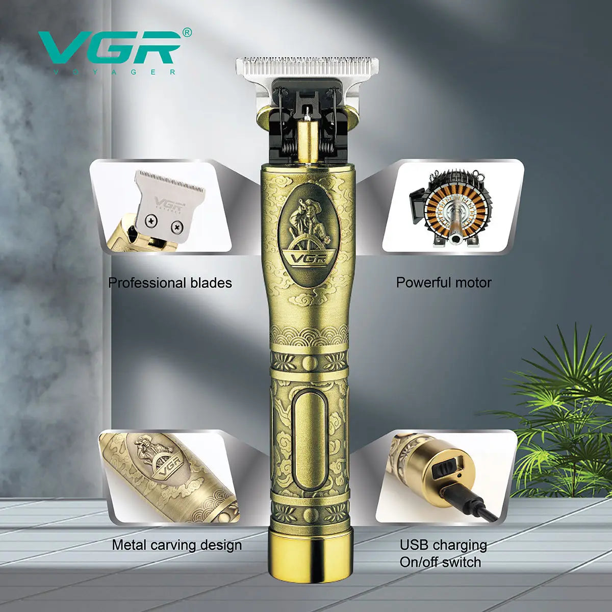 VGR V-081 Cordless Hair Clipper & Beard Trimmer for Men