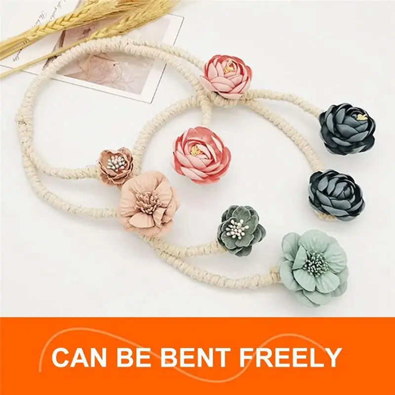 A36T-Flower Curtain Tie Buckle Versatile Living Room Punch-free Rope