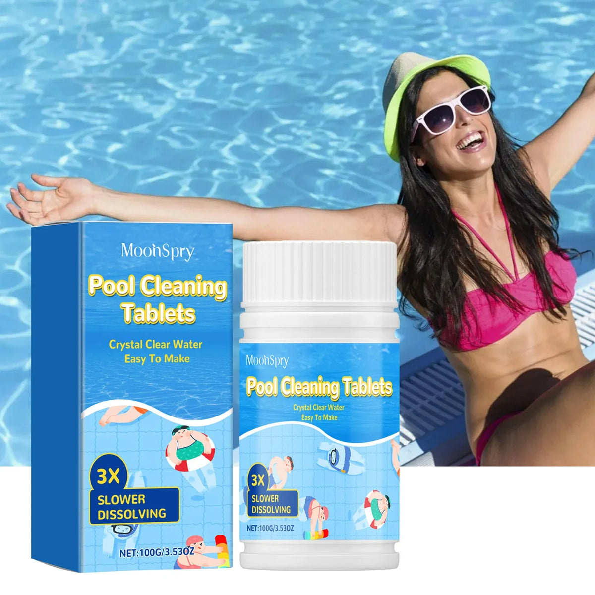 Pool Chlorine Tablets – Algaecide, Clarifier & Slow Release