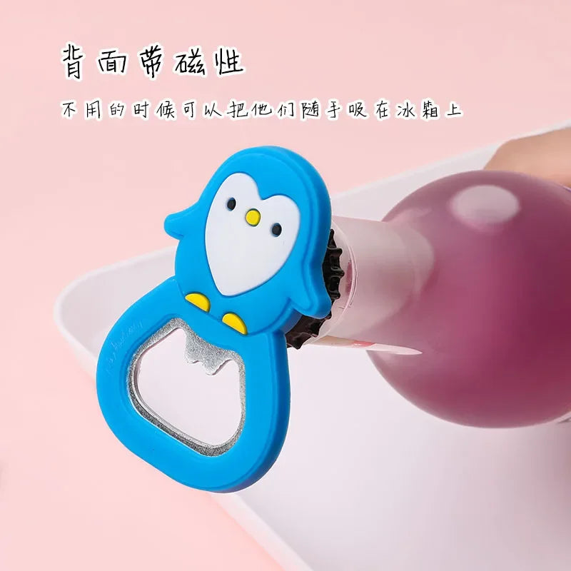 Cartoon Small Animal Bottle Opener Refrigerator Magnet Pvc Soft Glue