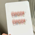 French Cat Eye Press On Nails – Sequin Gradient Tips | 10pcs
