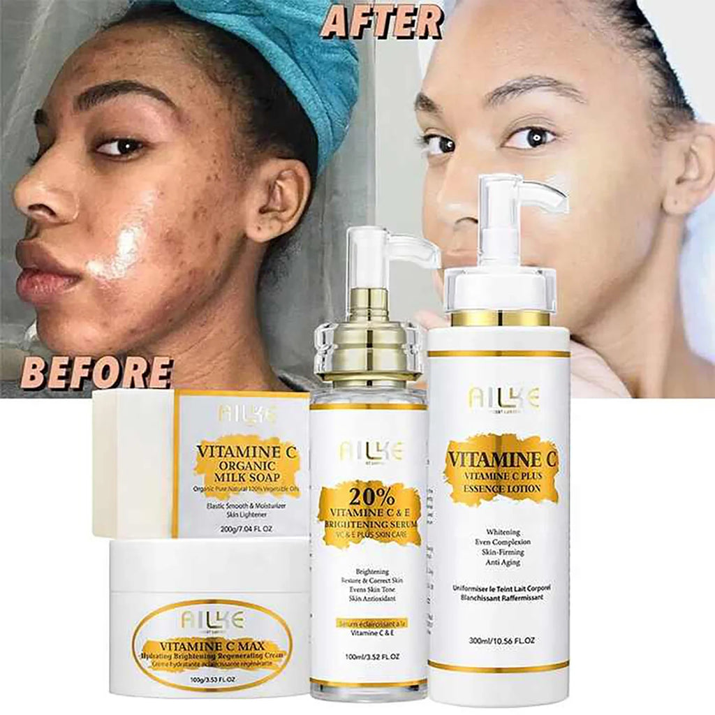 AILKE Vitamin C & E Brightening Skin Care Set – 4 Piece