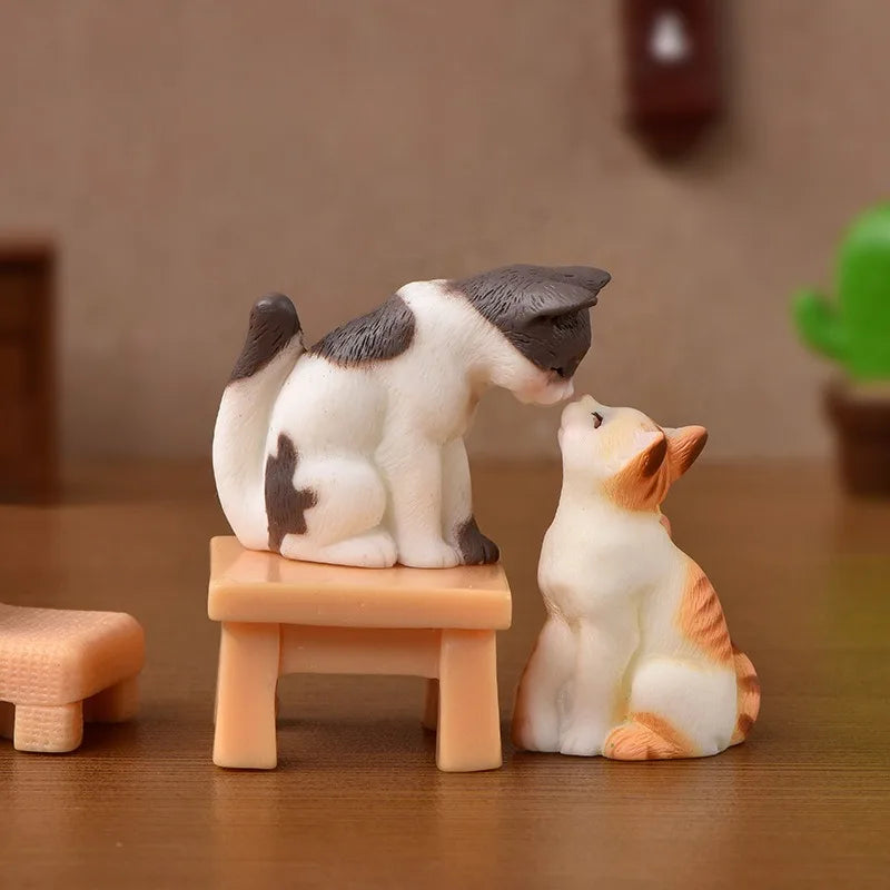 Resin Cat Figurine – Miniature Kitten Fairy Garden Decor