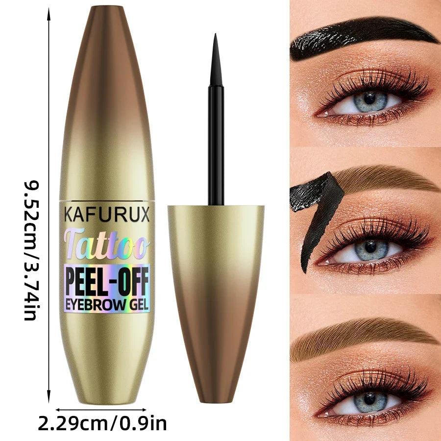 KAFURUX 5-Color Waterproof Peel-Off Eyebrow Tint with Stencils