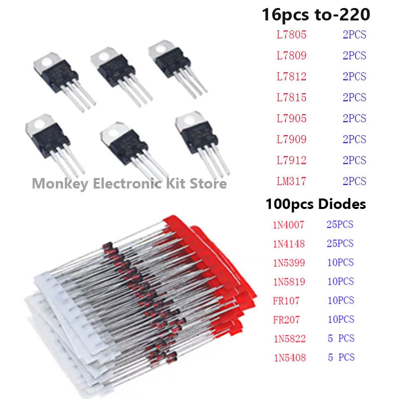 1818 PCS Electronic Components Kit – Resistors, LEDs, Capacitors
