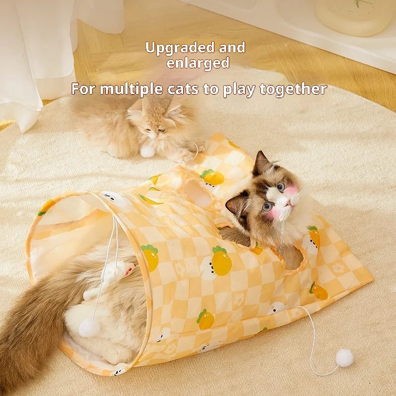 Foldable Ring Paper Cat Tunnel Toy Drill Pocket Rolling Earth Dragon
