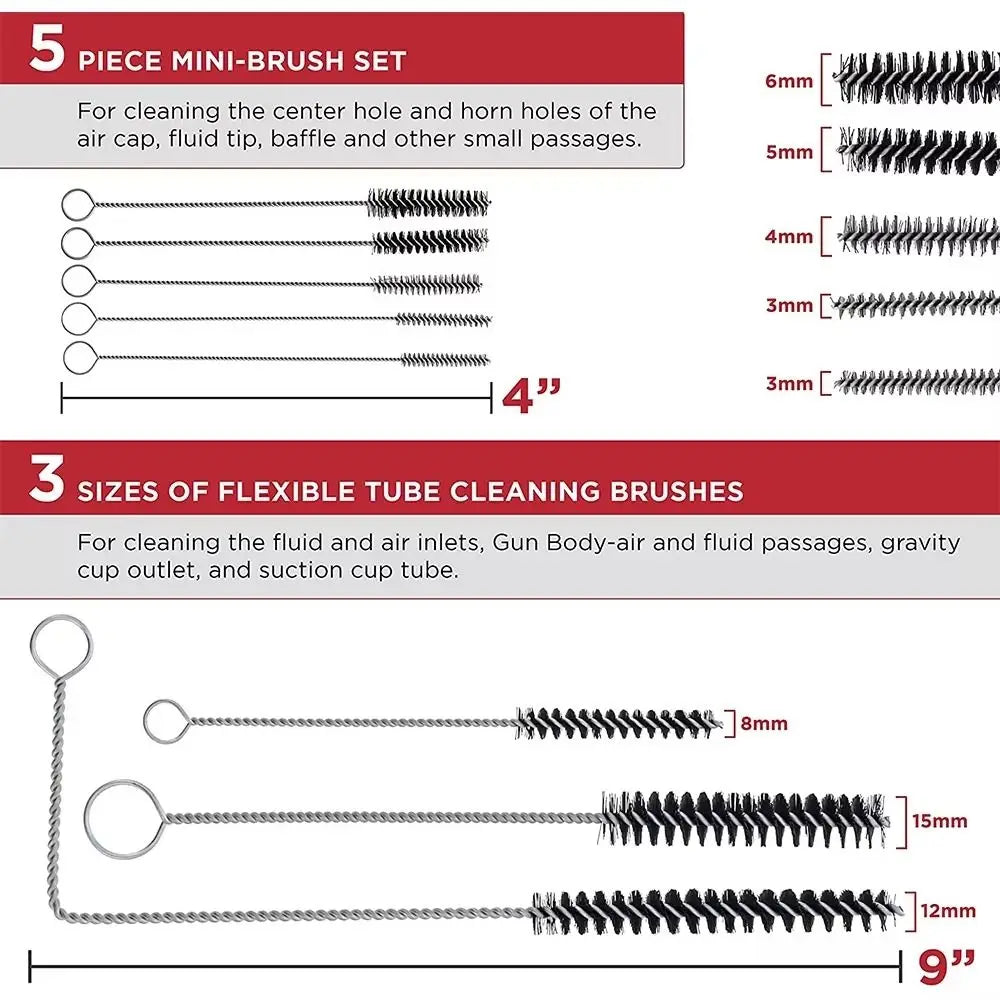 Airbrush Spray Nozzle Cleaning Brush Kit | 17/23Pc + Storage Case