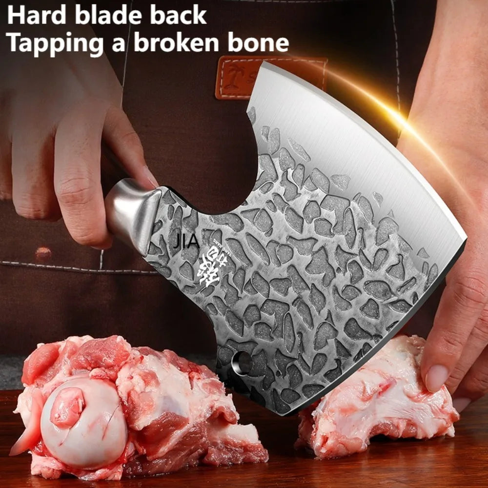 Forged Stainless Steel Meat Cleaver – PLYS Butcher Chef Knife