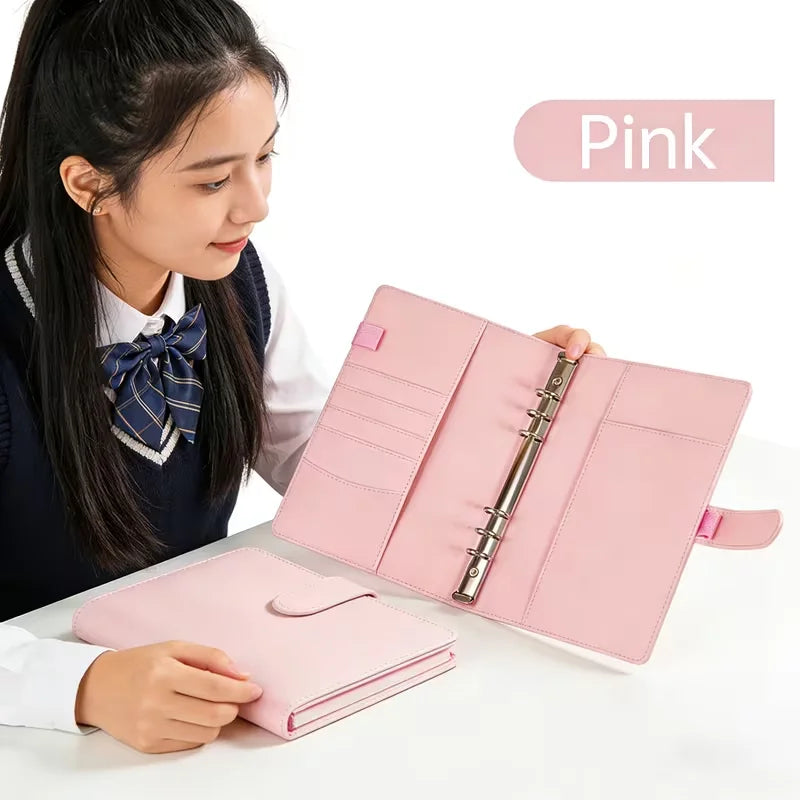 Vintage Refillable Notebook File Folder Notepad Cover Leather Ring
