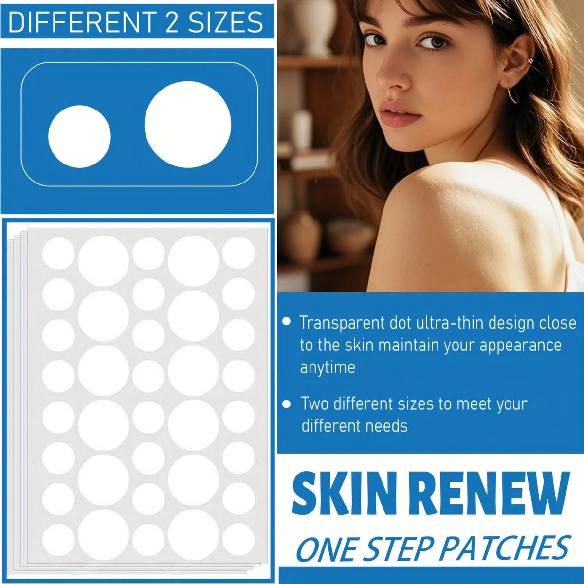 144-Pc Hydrocolloid Acne Patches | Alcohol-Free Blemish Stickers