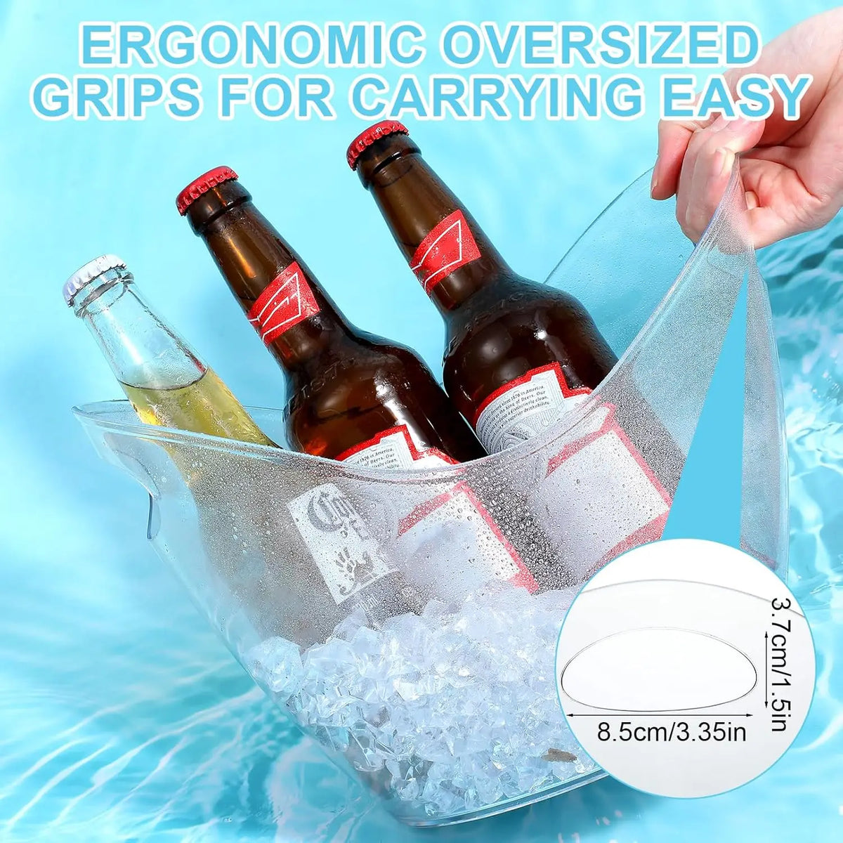 4 Unbrekable Beverage Tubs Parties Plastic Ice Bucket Cocktail Bar