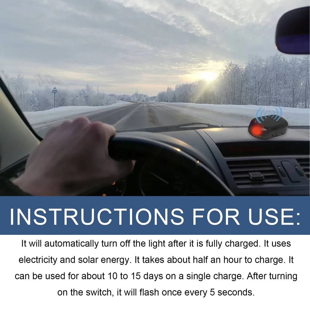 Solar Car De-Icer & Ice Scraper – Portable Winter Tool