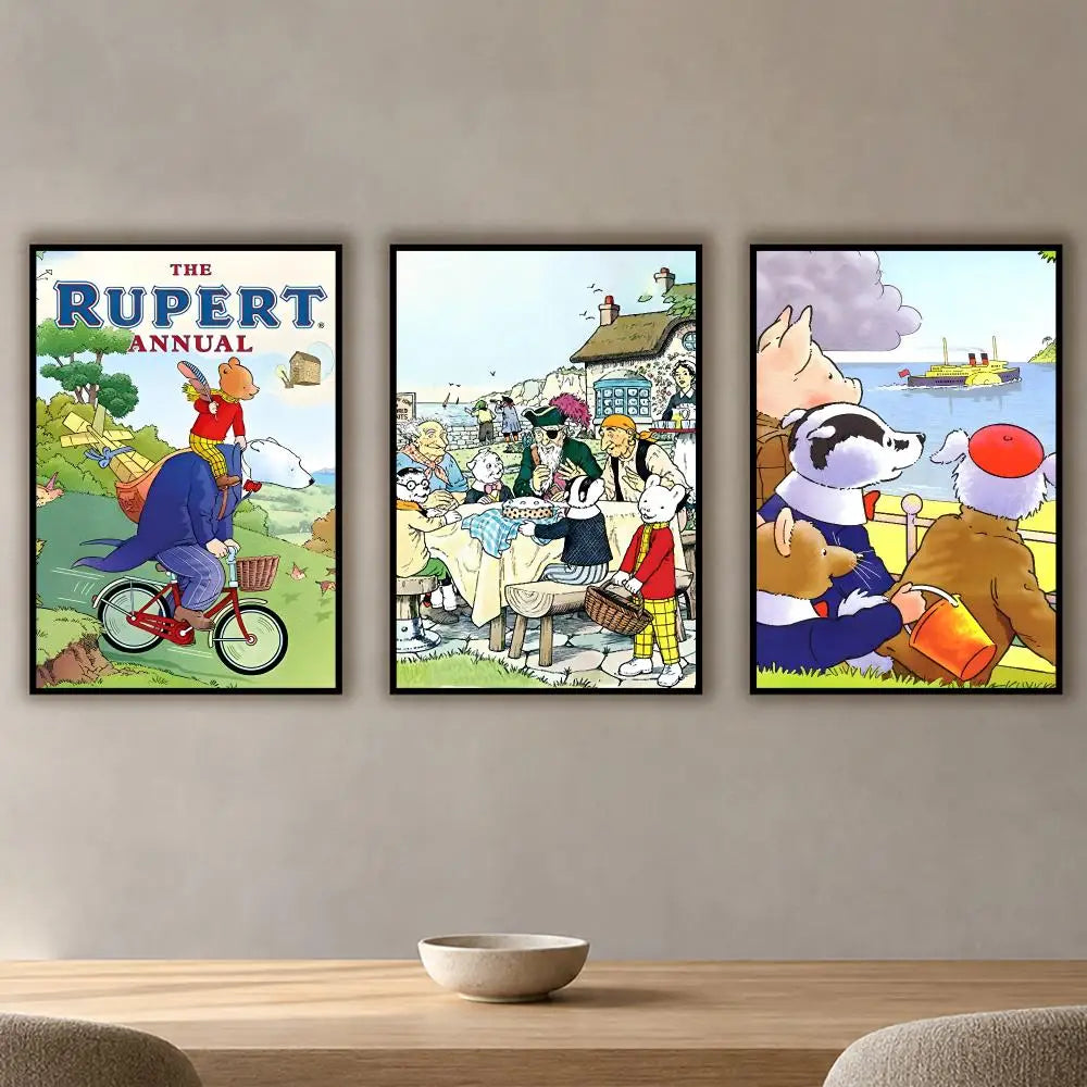 Rupert Bear Cartoon Waterproof Wall Stickers | Home Décor