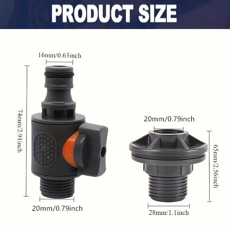 1 PVC Spigot Rain Faucet Barrels Aquariums Water Tanks Tubs Pools