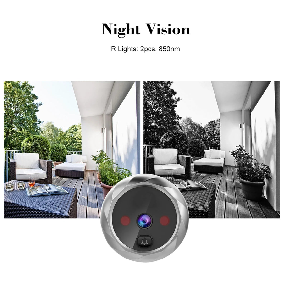 2 8-inch Night Vision Photo Shooting Digital Door Monitoring Viewer