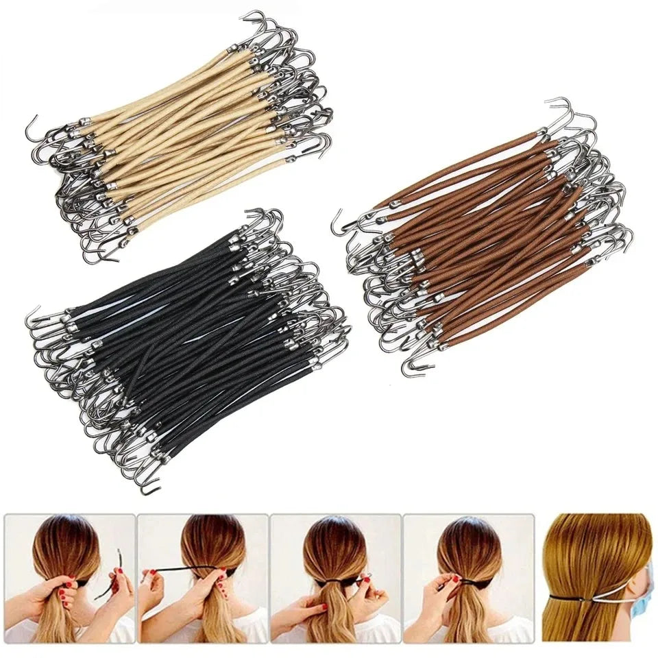 Elastic Hook Ponytail Hair Ties – Bungee Bands for Women