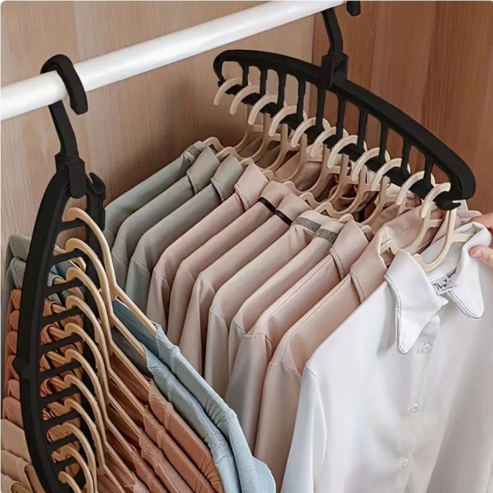 4-Pack Rotatable Multi-Hole Clothes Hanger | Space-Saving Rack