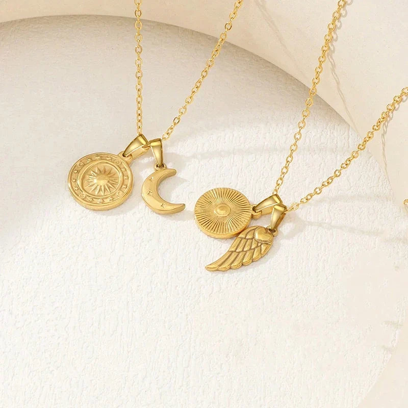 Huitan Double Pendant Necklace – Hip Hop Party Jewelry Women