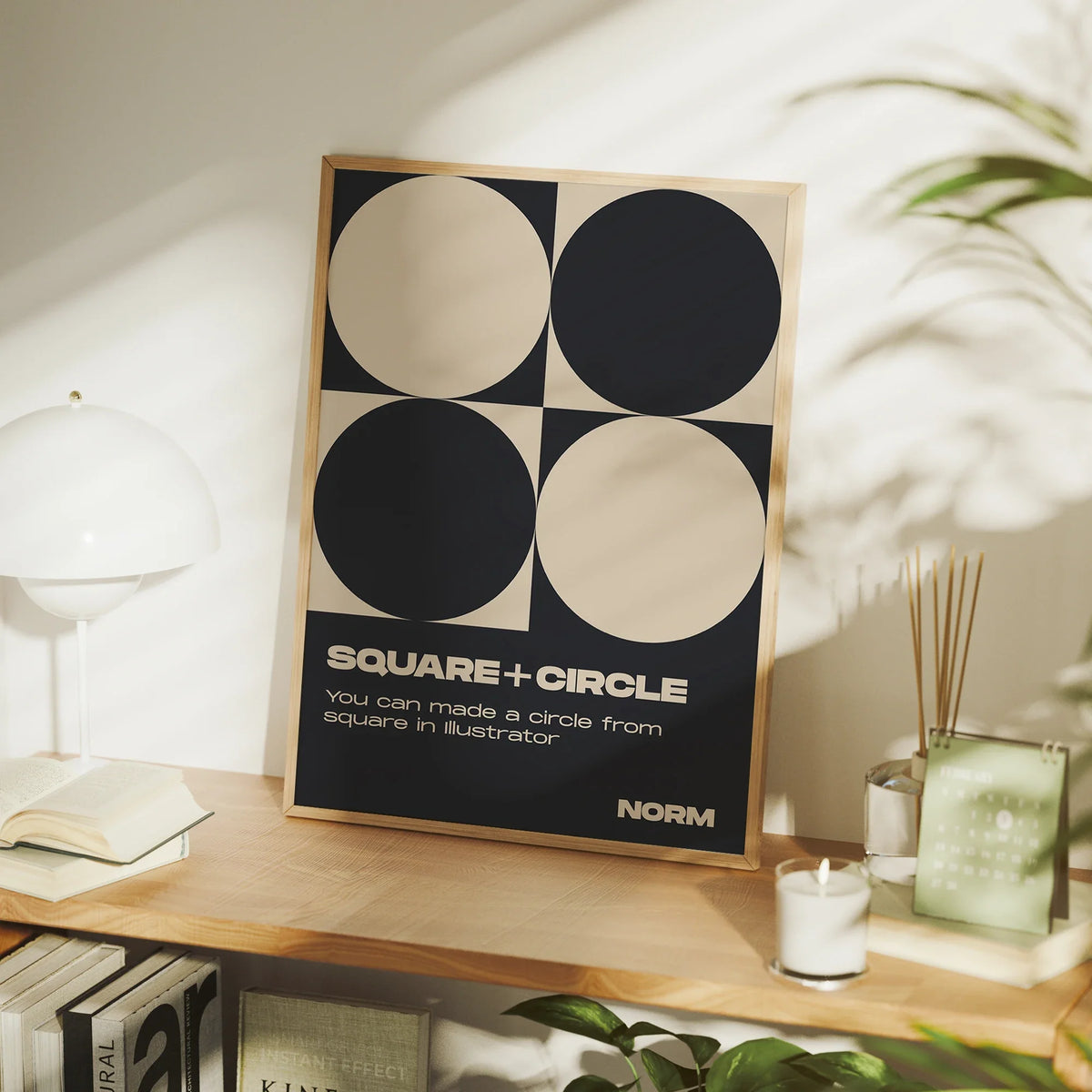 Modern Minimalist Square & Circle Canvas Wall Art Print