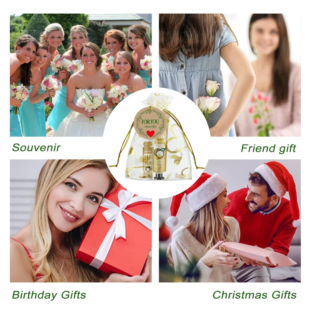 Wedding Guest Gift Set – Hand Cream, Lip Balm & Card | 6 Sets